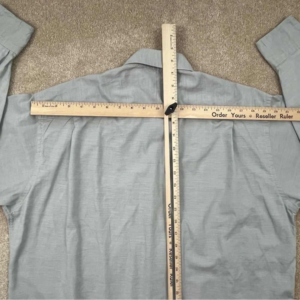 Gitman Bros Shirt Adult 16.5 Gray Button Up Cotton Long Sleeve Dress Shirt Men